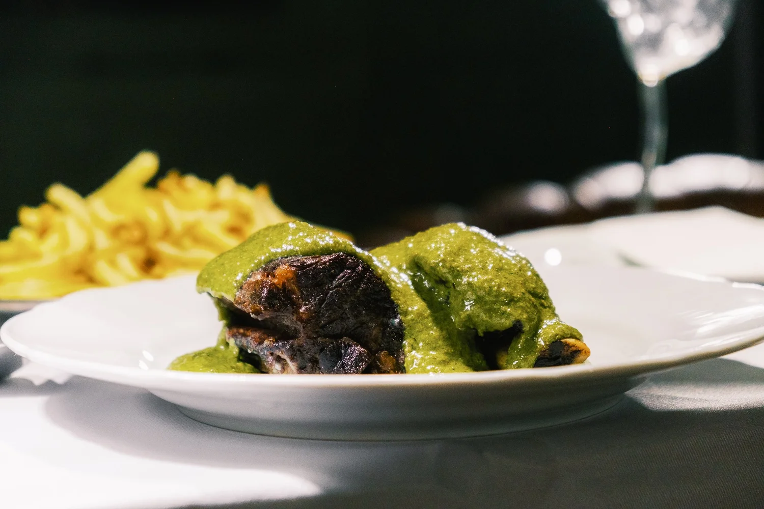 Eight hour beef shortrib with green sauce